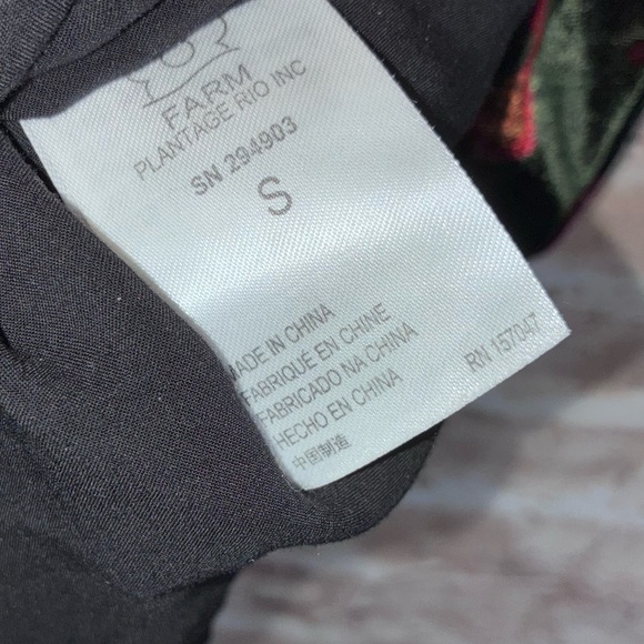 Farm Rio The Crazy Mix V Neck Velveteen Mini Dress Size Small - Picture 12 of 12